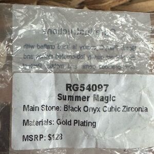 Bomb Party Summer Magic Black Onyx Cubic Zirconia Jewelry - Gold Plated Size 9